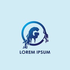 Blue Water Splash Initial Letter G Logo Icon Vector Design