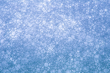 Macro close up of soap bubbles look like scienctific image of cell and cell membrane