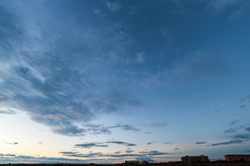 Obraz premium Sunrise Sundown Sanset Sky with colorful clouds, without birds, clear and worm evening
