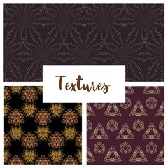 set of cards with dark floral patterns