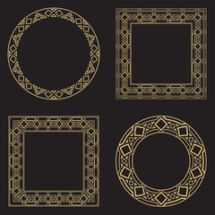 Set of a decorative circular ornament.