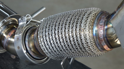 exhaust pipes for a performance car