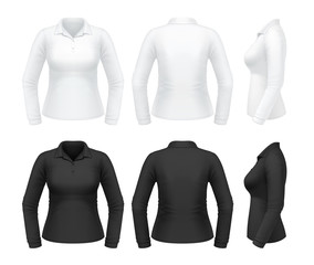 Women's long sleeve polo shirt