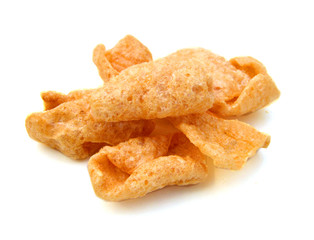 Pork snack, Thai food isolated on white background