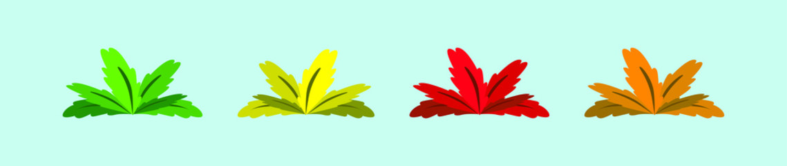 Fototapeta premium set of leaves cartoon icon design template with various models. vector illustration