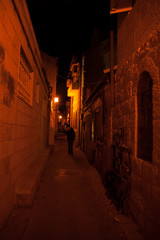 Fototapeta na wymiar Romantic night street