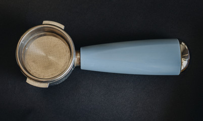 Coffee holder on black background