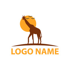 Giraffe logo design vector template