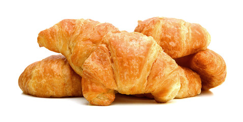 Fresh and tasty croissant over white background