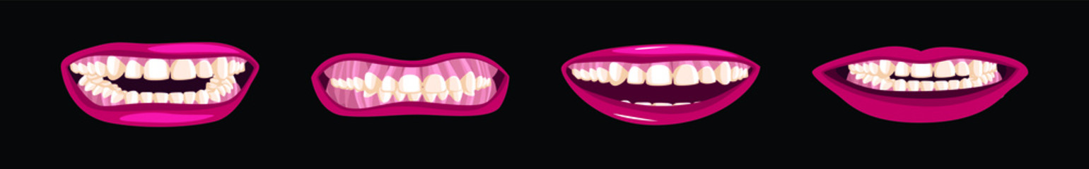 illustration of four different human mouth expressions
