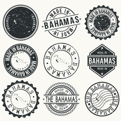 Bahamas Travel Stamp Made In Product Stamp Logo Icon Symbol Design Insignia.