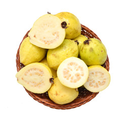 White Guava Fruits Isolated on White Background