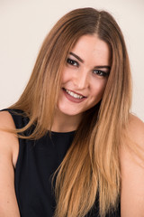 Fototapeta premium beautiful girl portrait on white background