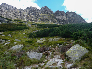 Fototapeta na wymiar Beautiful view of mountain in National Park High Tatra. northern Slovakia, Europe. 