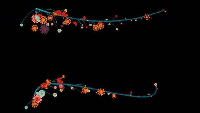 Floral decorative pattern Nr. 19, use the included luma matte to combine the flowers. Change the scale, rotation, color and create unique designs, corner frames, decorations for your text.