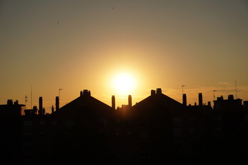 sunset over the city
