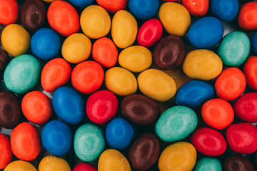  close up of colorful chocolate candy