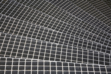 Grid of the stairs in industrial installation