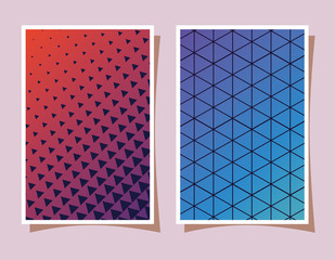 Purple with pink and blue gradient and pattern backgrounds frames design Abstract texture art and wallpaper theme Vector illustration