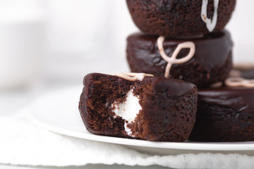 Chocolate cupcakes with swirl icing
