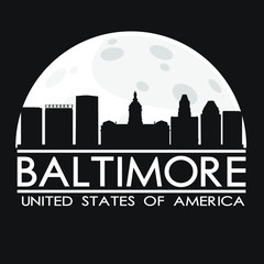 Fototapeta na wymiar Baltimore Skyline Silhouette City Vector Design Art.