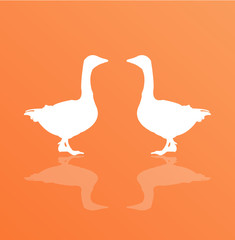 Goose icon wiyh long shadow