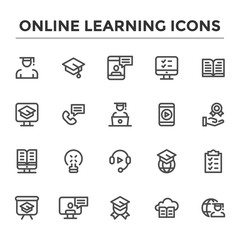 icon set bundle online learning