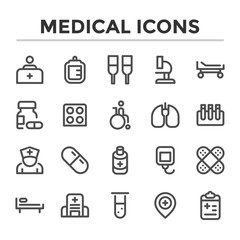 icon set medical health bundle