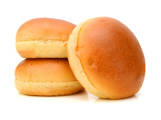 Hamburger buns isolated on white background