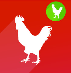 Rooster icon silhouette