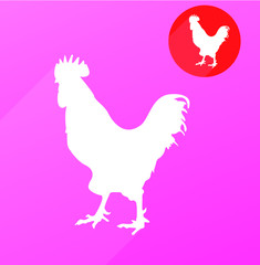 Rooster icon silhouette