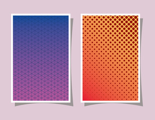Purple and orange gradient and pattern backgrounds frames design Abstract texture art and wallpaper theme Vector illustration