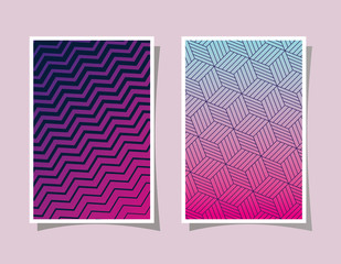 Purple with pink and blue gradient and pattern backgrounds frames design Abstract texture art and wallpaper theme Vector illustration