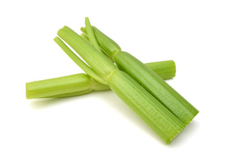 Stack Celery on White Background