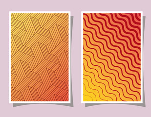 orange with yellow gradient pattern and striped backgrounds frames design Abstract texture art and wallpaper theme Vector illustration