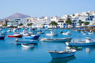Marina in Arrecife, Lanzarote, Spain - obrazy, fototapety, plakaty