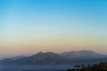 sunset in the mountains