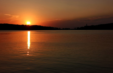 Beautiful magic sunset over the sea