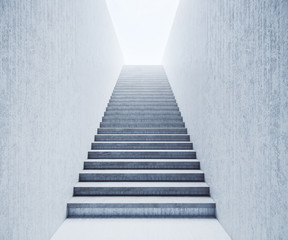 Fototapeta na wymiar Concrete stairs leading to bright light.