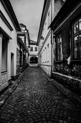 narrow street in the old town - Bielsko Biala - Poland
