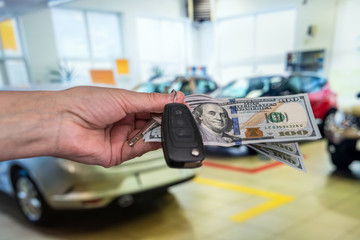 man buy new car for travelling trip, vehicle automobile rent