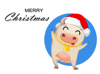 Cute cow cartoon character. Chinese New Year