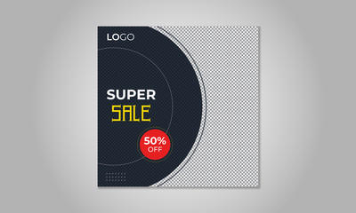 Social media Super sale banner post design