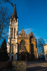 Fototapeta na wymiar Church of the Sacred Heart of Jesus in Czech Cieszyn