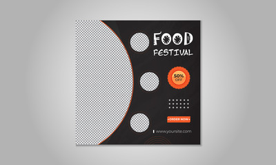 Social Media Post Instagram Food Festival Banner Template