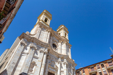 St Anne's Church in Cagliari on a sunny summer day