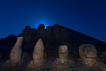 Nemrut Mountain with the statues built in the 1st century BC by Commagene Kingdom, in Adiyaman, Turkey