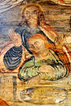 Ostatnia wieczerza, malowidło ścienne w kościele św. Leonarda w Lipnicy Murowanej