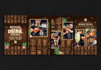 Tiki Social Media Layouts for Bars and Restaurants