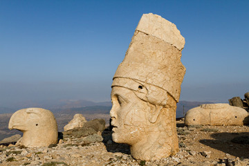 Nemrut Mountain with the statues built in the 1st century BC by Commagene Kingdom, in Adiyaman, Turkey